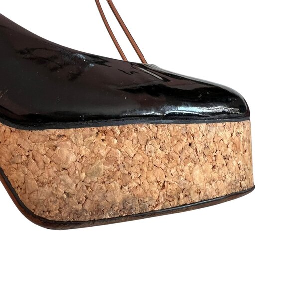 Giuseppe Zanotti pumps black patent leather cork platform 38 stiletto high heel - Picture 14 of 16